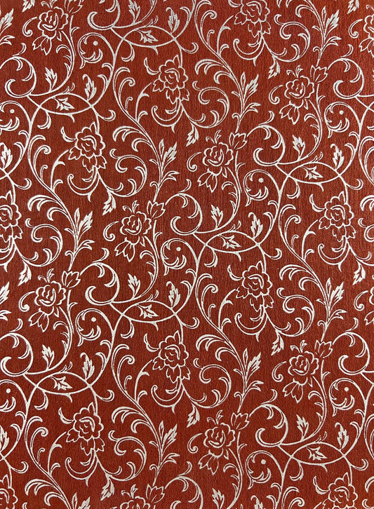 Specialty Paper 1 x  A4 Handmade (lightweight) Rustic Brown/White Paisley