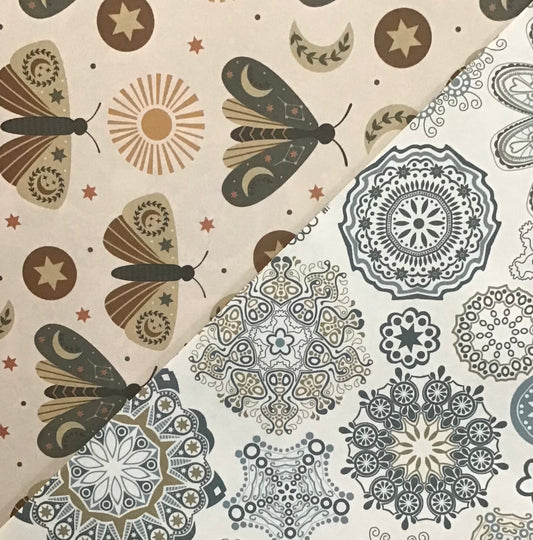 Koala Collection Wrap D/S - 2x Blue Mandalas/Butterfly Vintage - 69x49cm