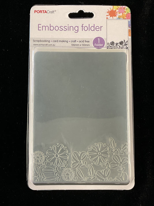Embossing Folder - Flowers Border edge - One Folder