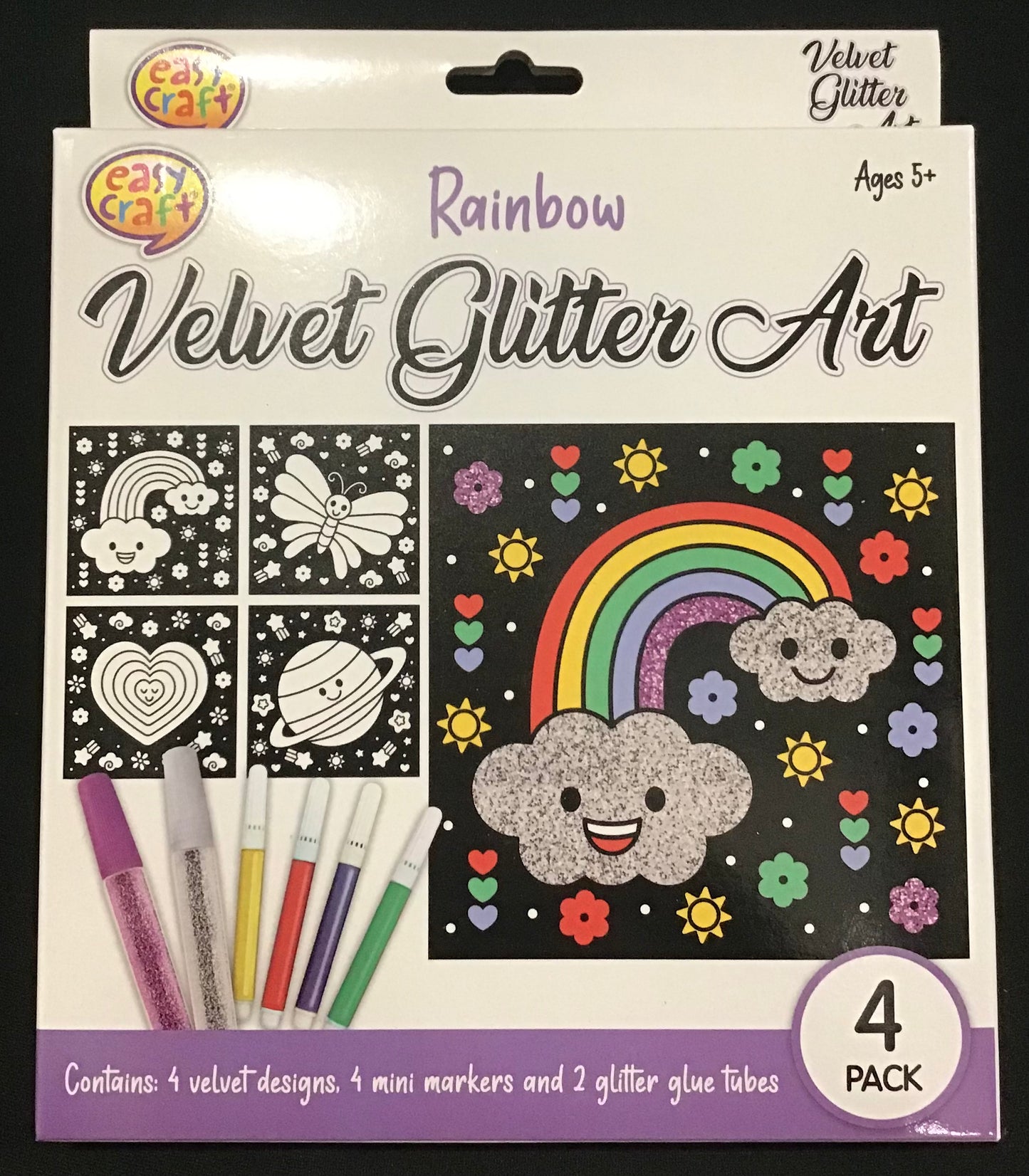Velvet Glitter Art - Rainbow - 4 pack