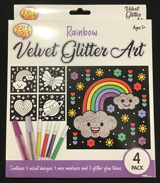 Velvet Glitter Art - Rainbow - 4 pack