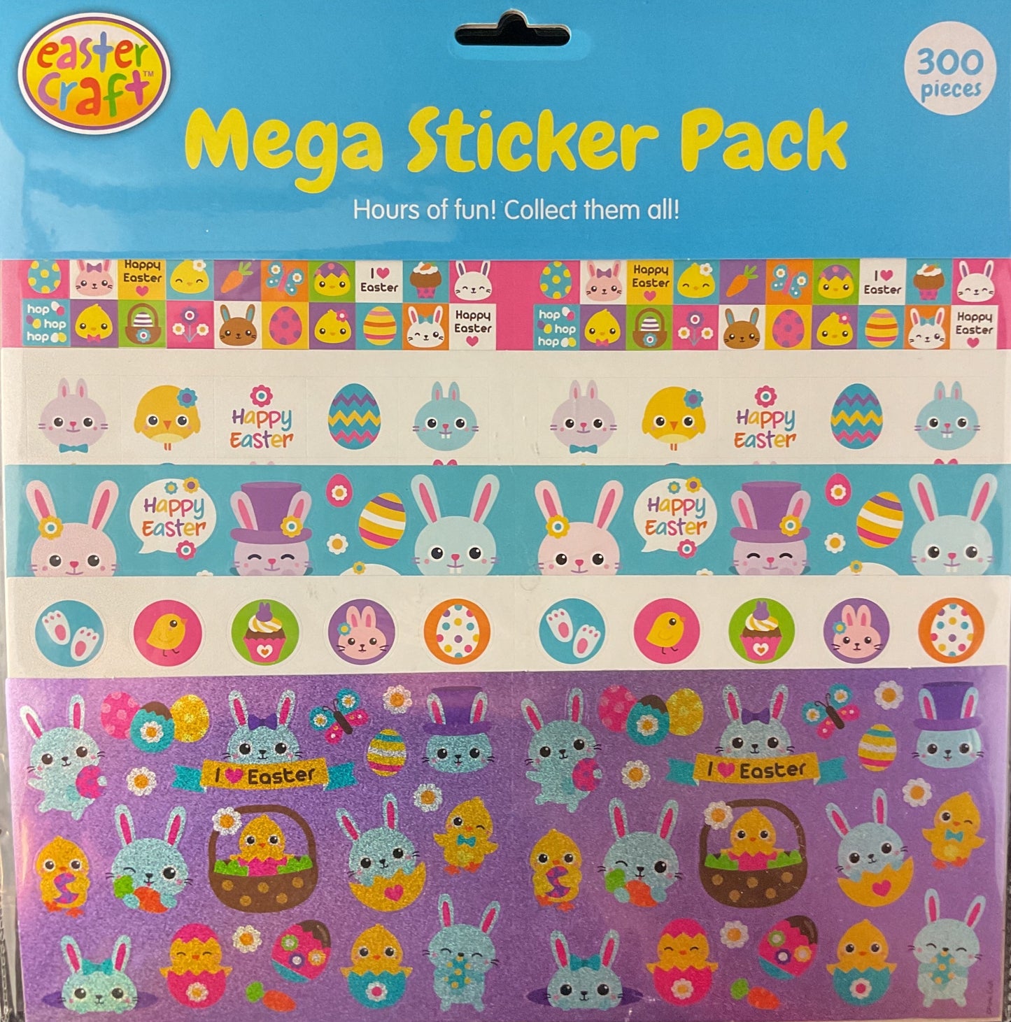 Mega Sticker Pack - Easter Bunny/Eggs - 300 Stickers