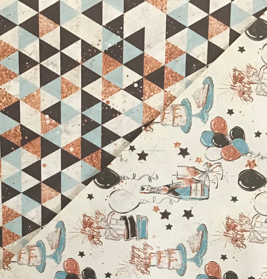 Koala Collection Wrap D/S - 2x Party Celebrations/Triangles - 69x49cm