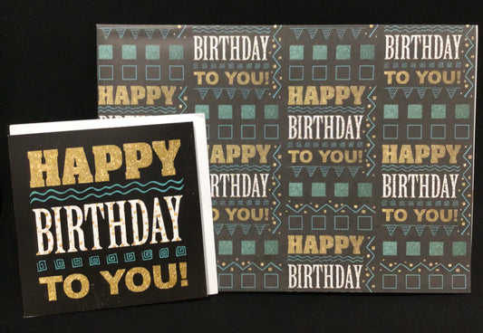 Koala Collection Wrap and Greeting Card - Happy Birthday Male - 1 of each