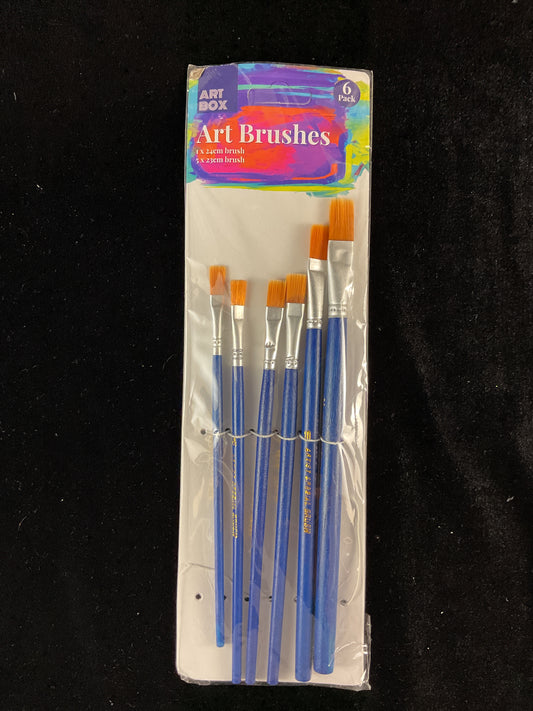 Art Box Art/Paint Brushes 6pk - Blue Handles