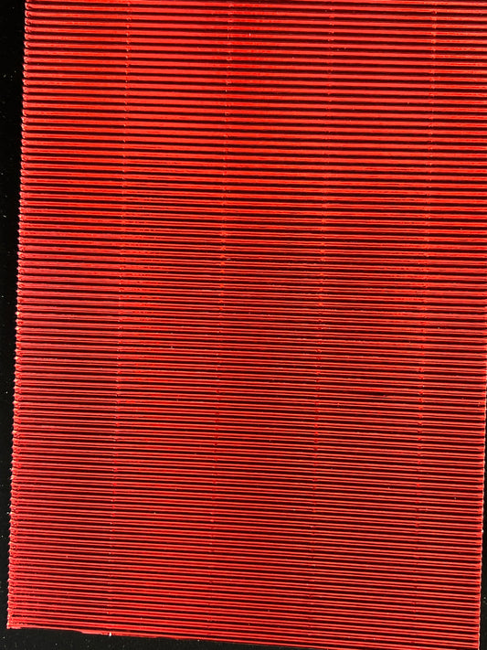 Metallic Corrugated A4 Card - Red - 1 sheet