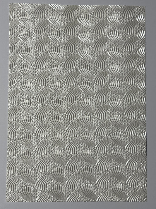 Specialty Paper 3 x  A4 Homemade White Fan Patterned Embossed Paper