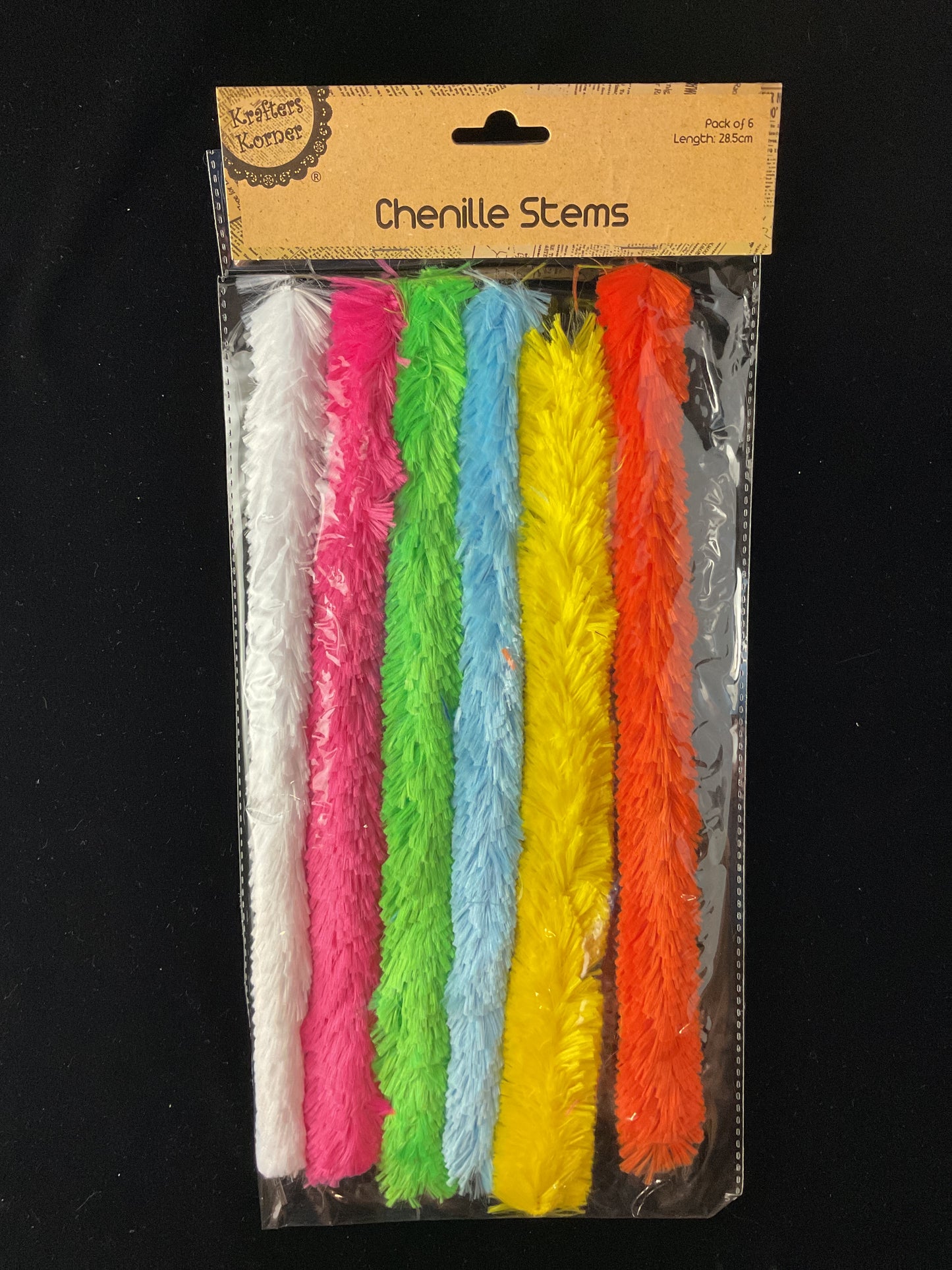 Chenille Stems - Jumbo Light Colours - 6pk