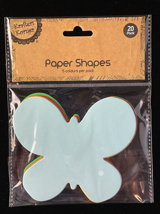 Shaped Paper - Butterflies - 20 Pack