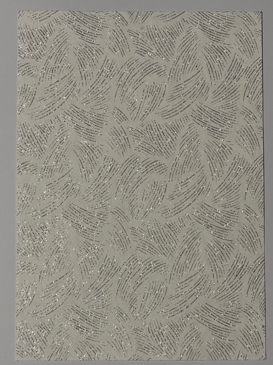 Specialty Paper 5x  A4 Handmade White/Silver Glitter Weave Print Paper