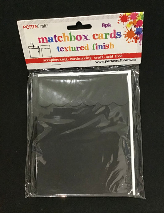 Matchbox Cards and Envelopes - Black - 8 sets