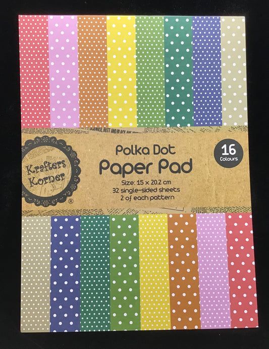 Polka Dot Paper Pad - 32 Sheets - 15 x 20.2cm
