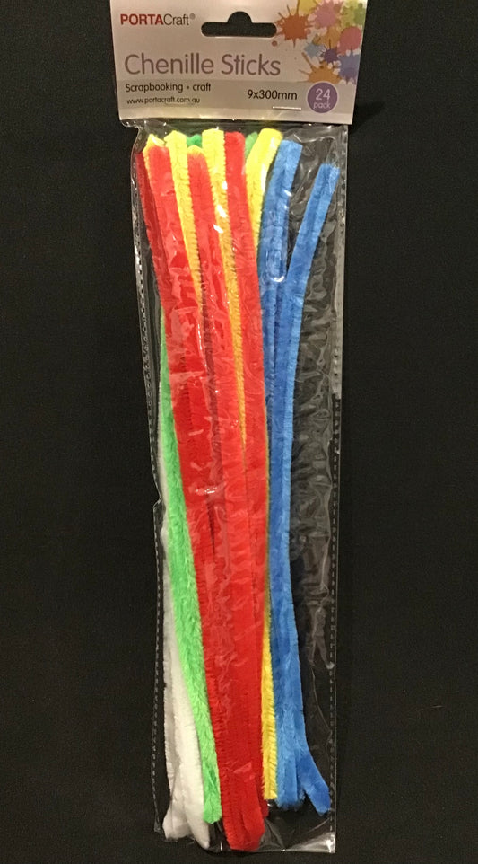 Pipe Cleaners 9mm - Bright Colour Mix #1 - Pack of 24