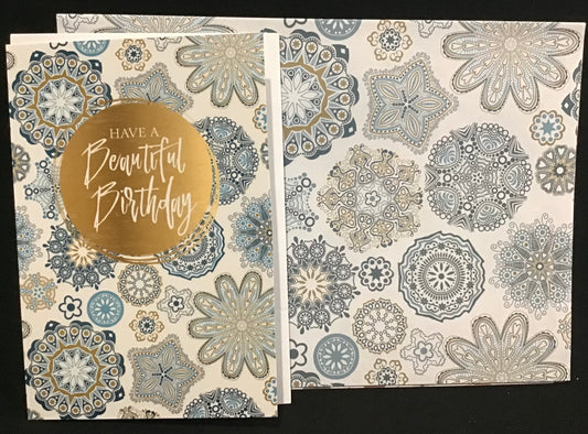Koala Collection Wrap and Greeting Card - Blue Mandala theme - 1 of each