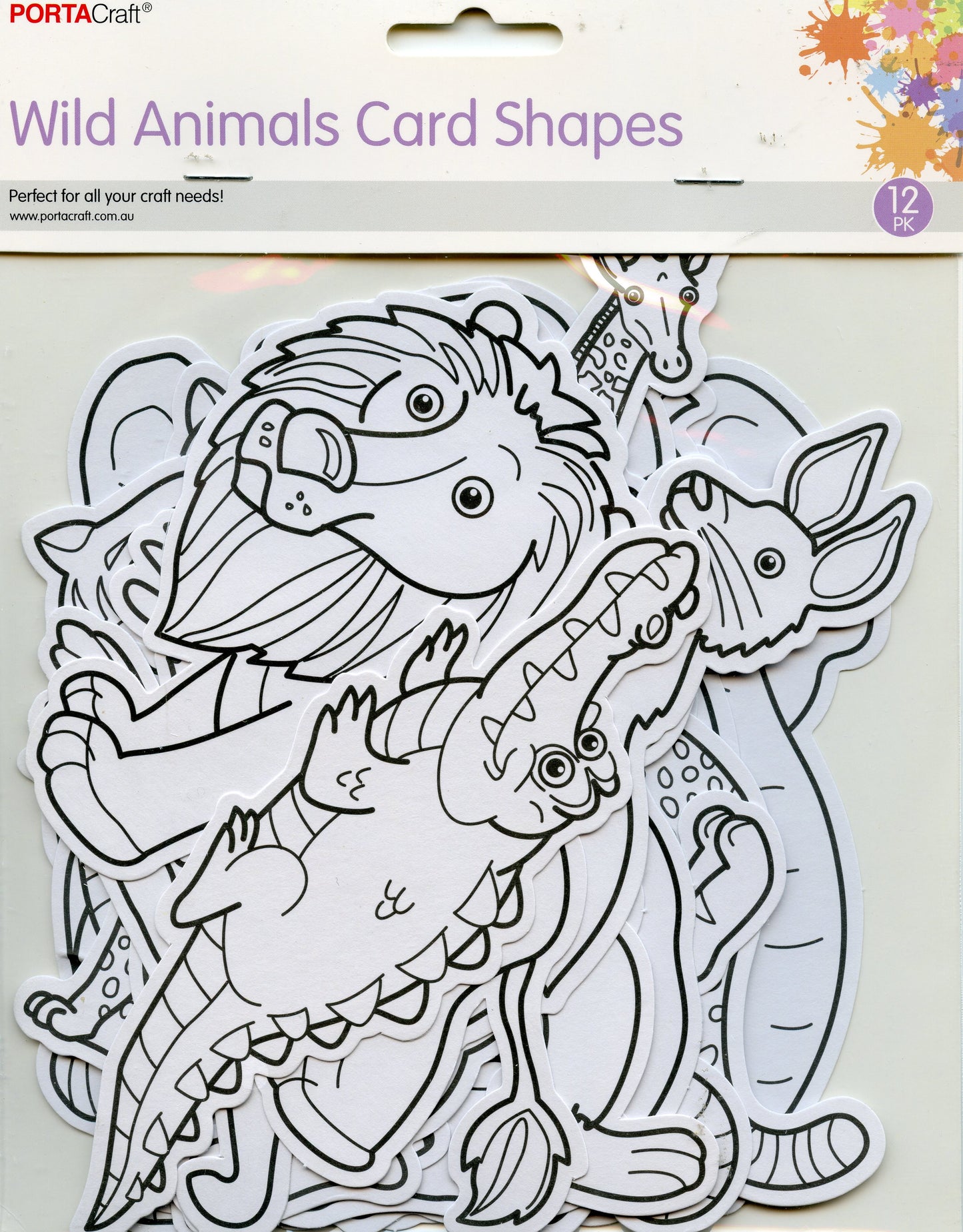 Wild Animals Card Shapes - 12pk