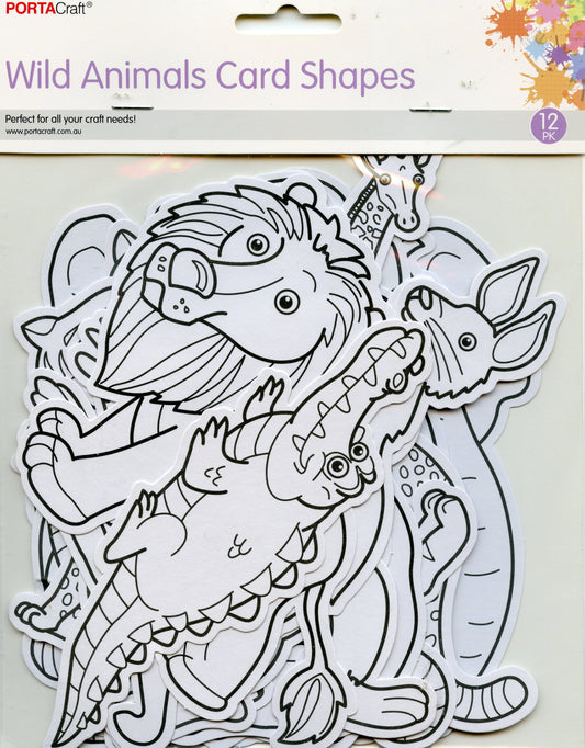 Wild Animals Card Shapes - 12pk