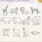 Wild Animals Card Shapes - 12pk