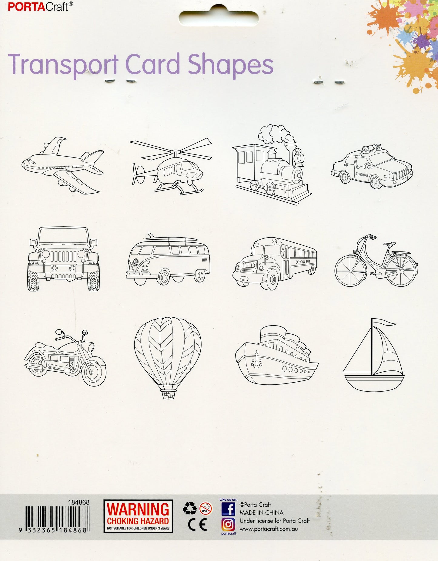 Transport Card Shapes - 12pk