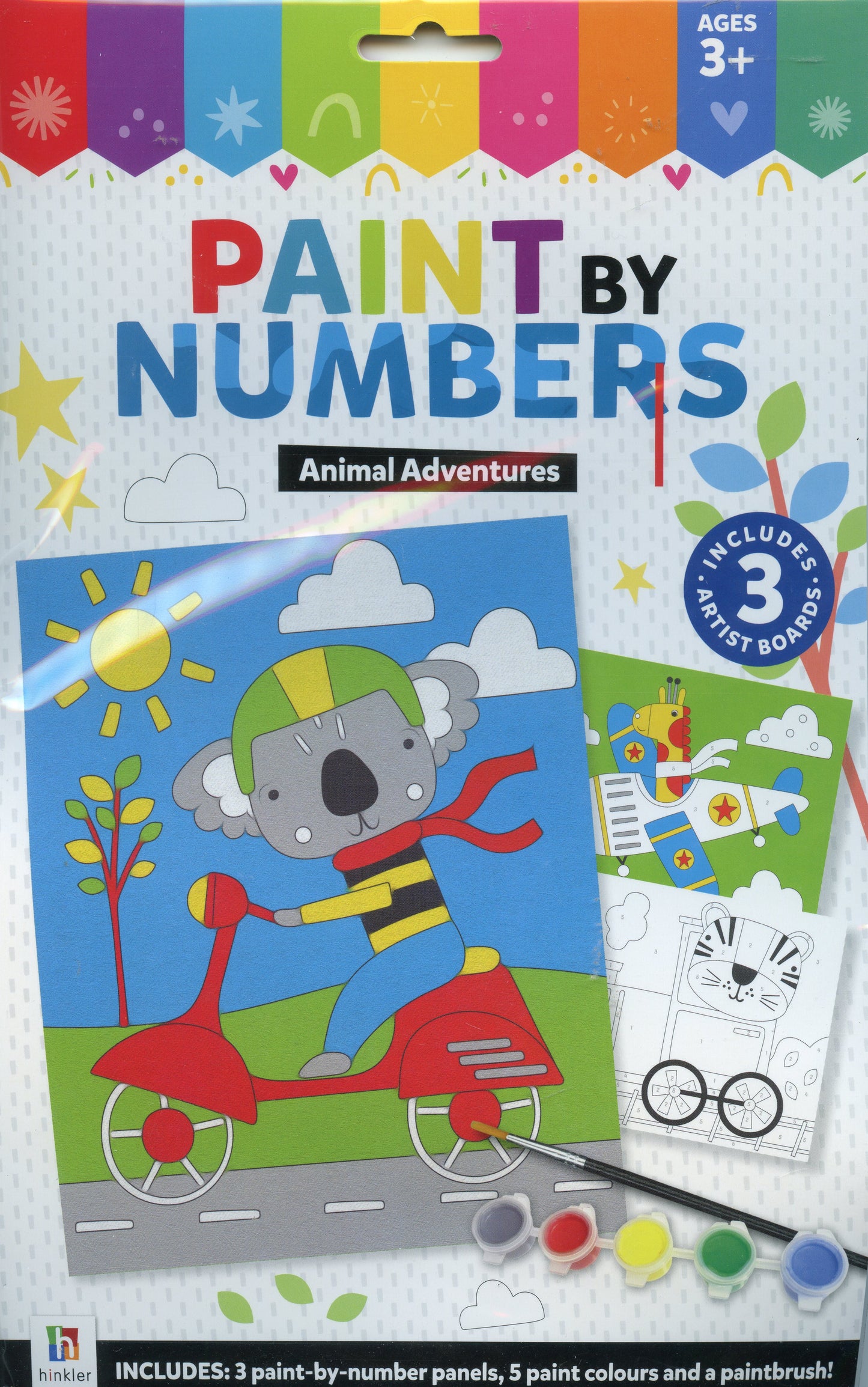 Paint by Numbers - Animal Adventures - 3 Artist Boards