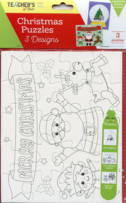 Colour In Christmas Puzzles  - 3 Designs
