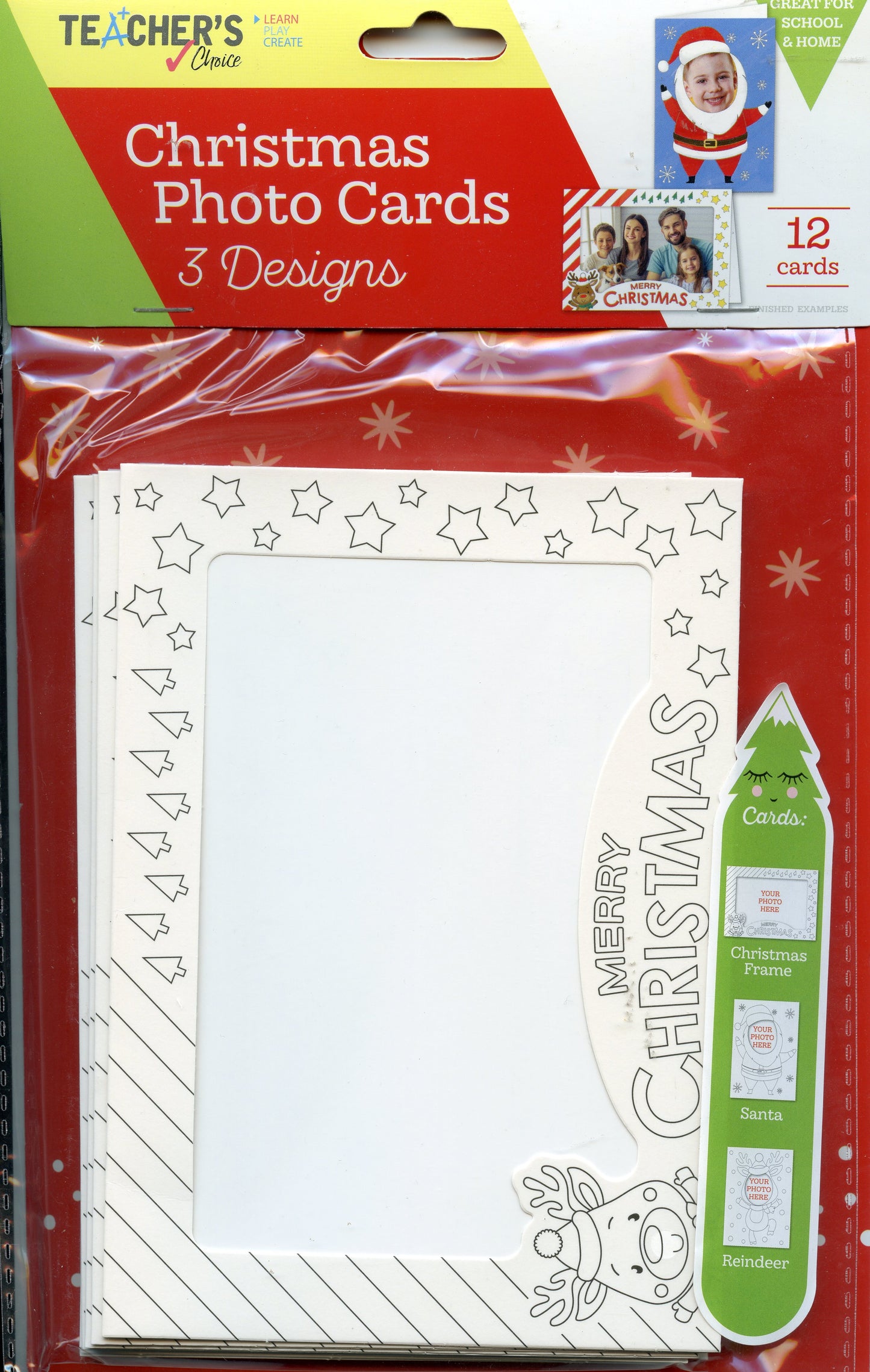 Colour In - Christmas Photo Cards -3 Designs -12 Cards
