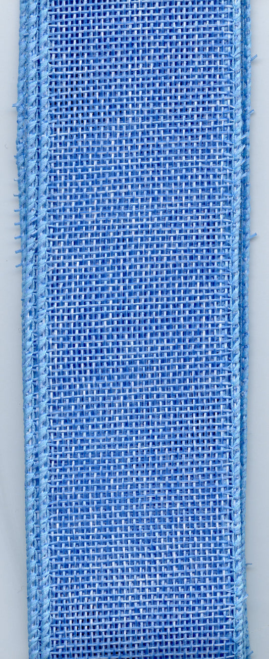 Easter Dreams - Jute Ribbon Wire Edged - Blue - Approx 4.5cm x 3m