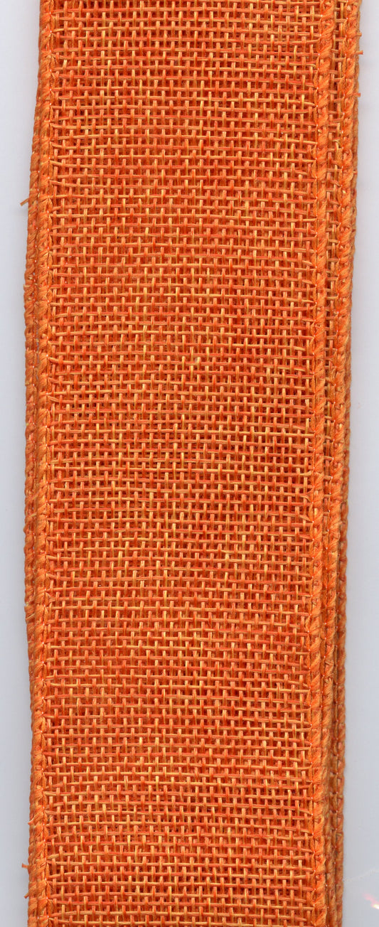 Easter Dreams - Jute Ribbon Wire Edged - Orange - Approx 4.5cm x 3m