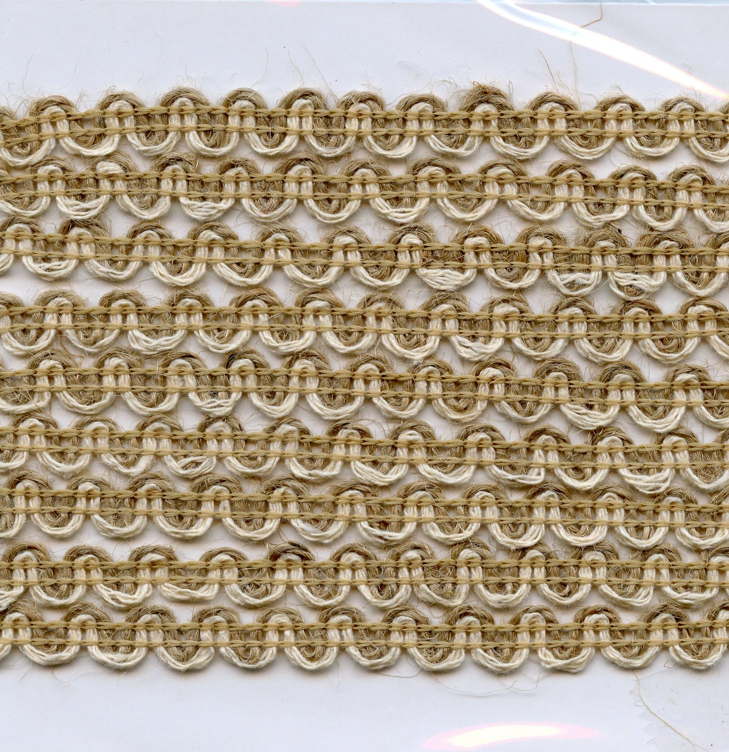 Burlap Trim - Natural - Scallop Look with Cream Edge - Width 8mm - 2m