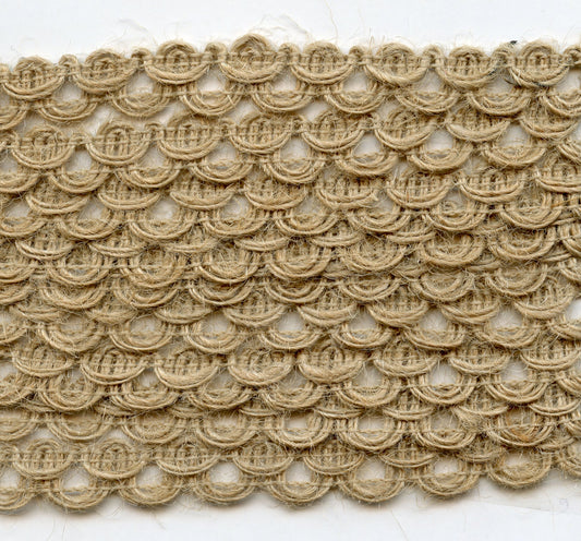 Burlap Trim - Natural - Large Scallop - Width 12mm - 2m