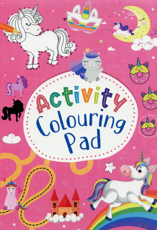 Activity Colouring Pad - Unicorn/Fantasy Theme - 90 Pages & Answers