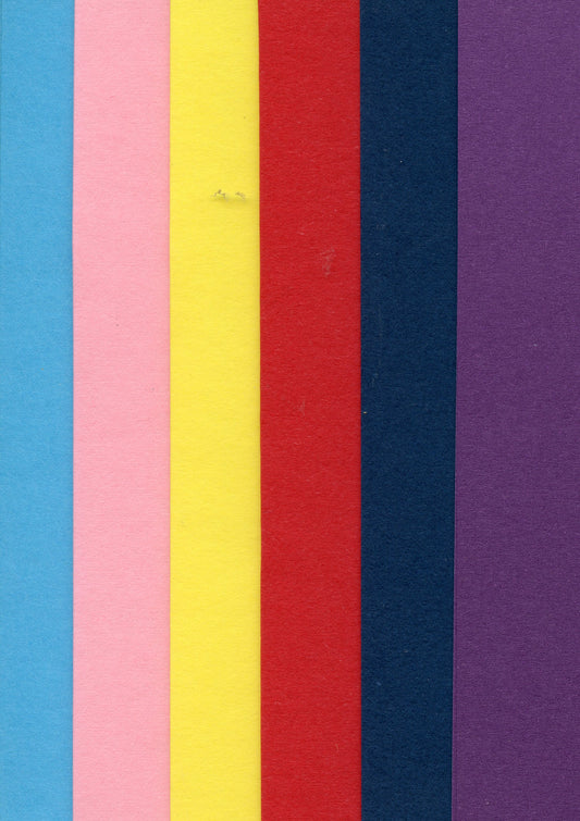 Square Cards and Envelopes - Blue, Pink, Yellow, Red, Navy & Purple - 6 sets
