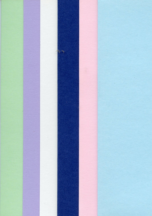 Square Cards and Envelopes - Light Green, Mauve, White, Navy, Light Pink & Light Blue - 6 sets