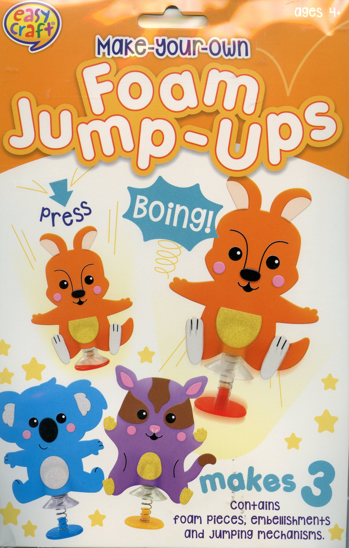 Make Your Own - Foam Jump-Ups - Animals - Makes 3 - Peel and Stick