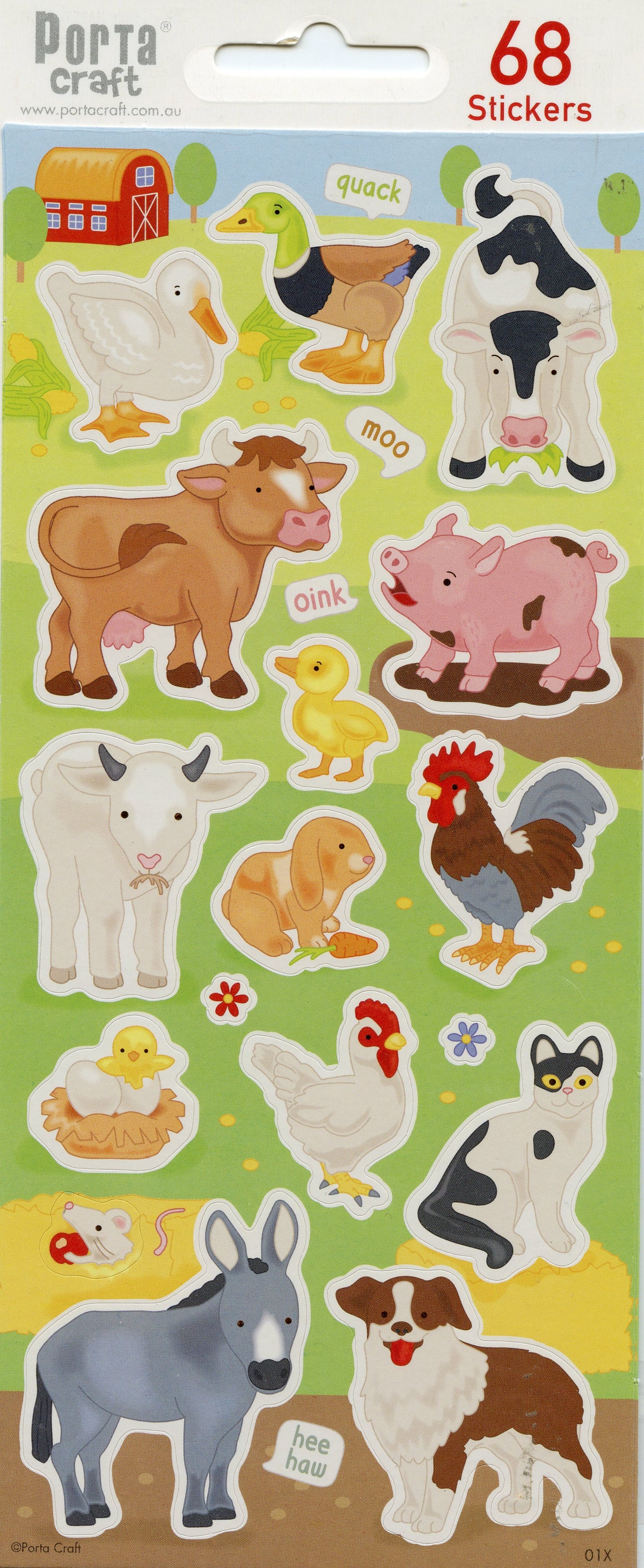Cute Farm Animals Stickers - 68 pack