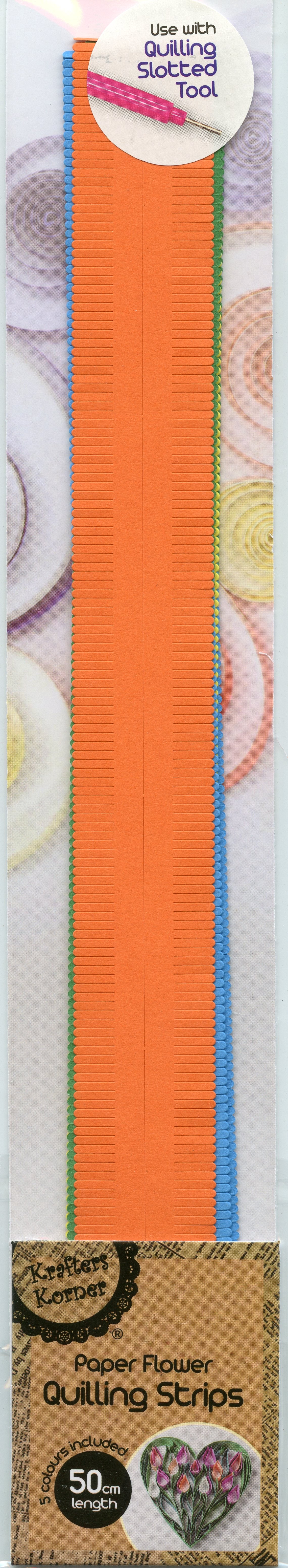 Paper Flower Quilling Strips #2 - 5 Colours - 50cm length