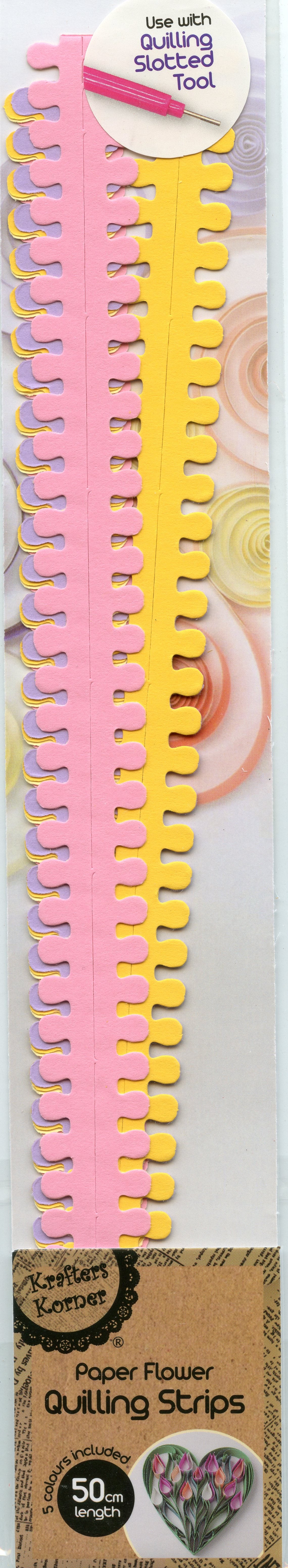 Paper Flower Quilling Strips #3 - 5 Colours - 50cm length