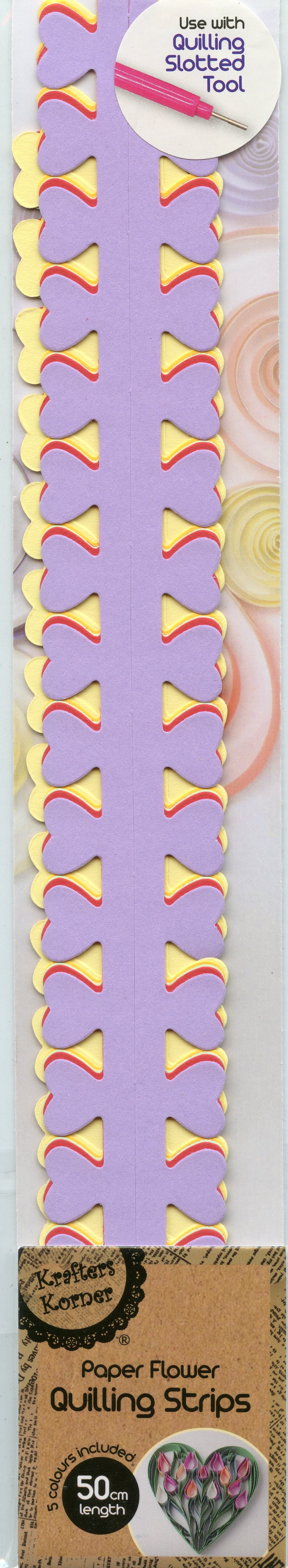 Paper Flower Quilling Strips #4 - 5 Colours - 50cm length