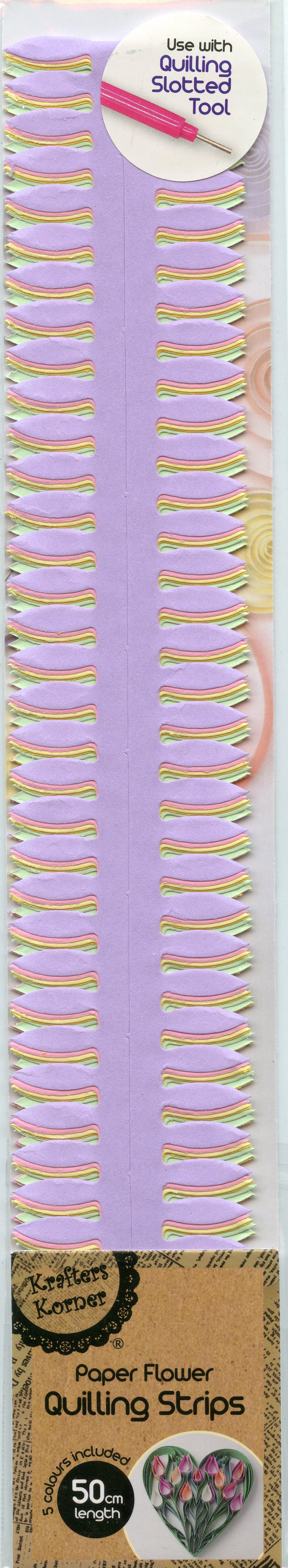 Paper Flower Quilling Strips #6 - 5 Colours - 50cm length