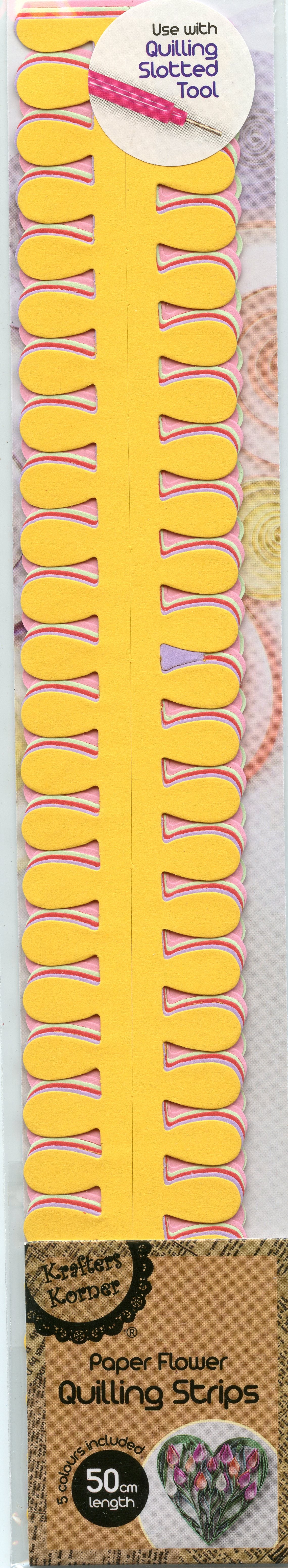 Paper Flower Quilling Strips #7 - 5 Colours - 50cm length