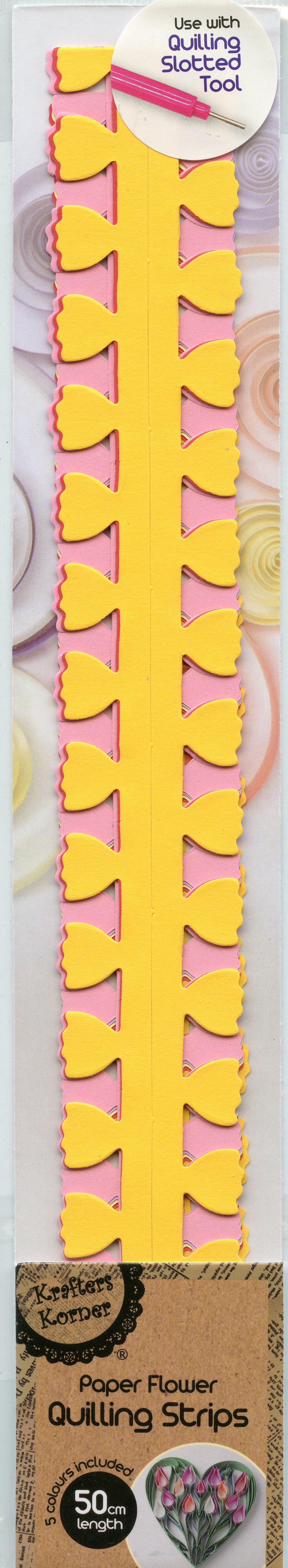 Paper Flower Quilling Strips #8 - 5 Colours - 50cm length