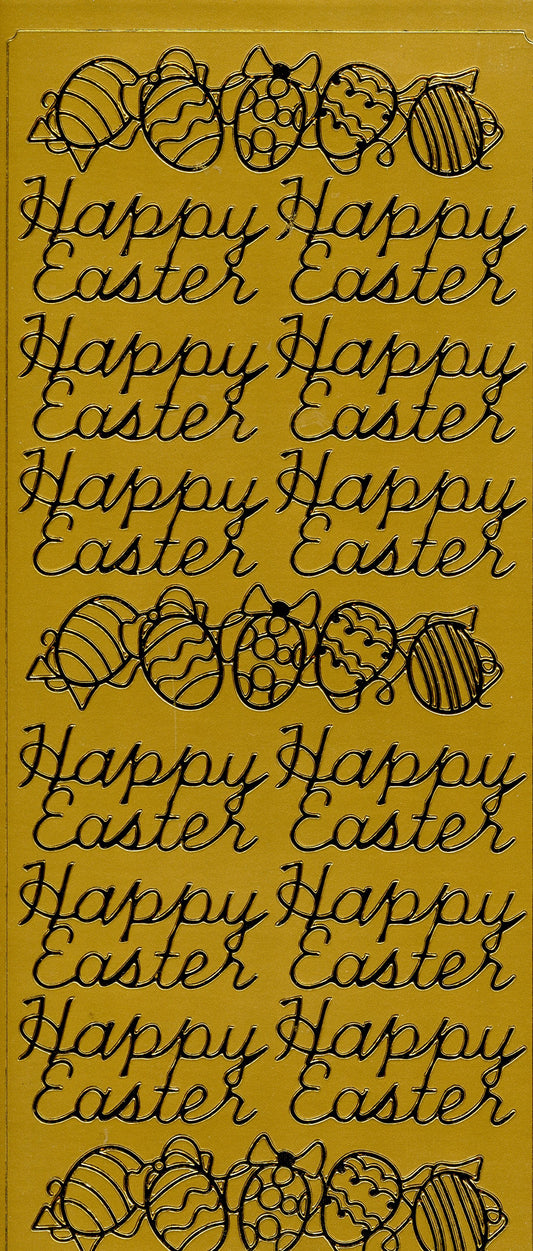 Happy Easter Stickers - Gold - 12pk