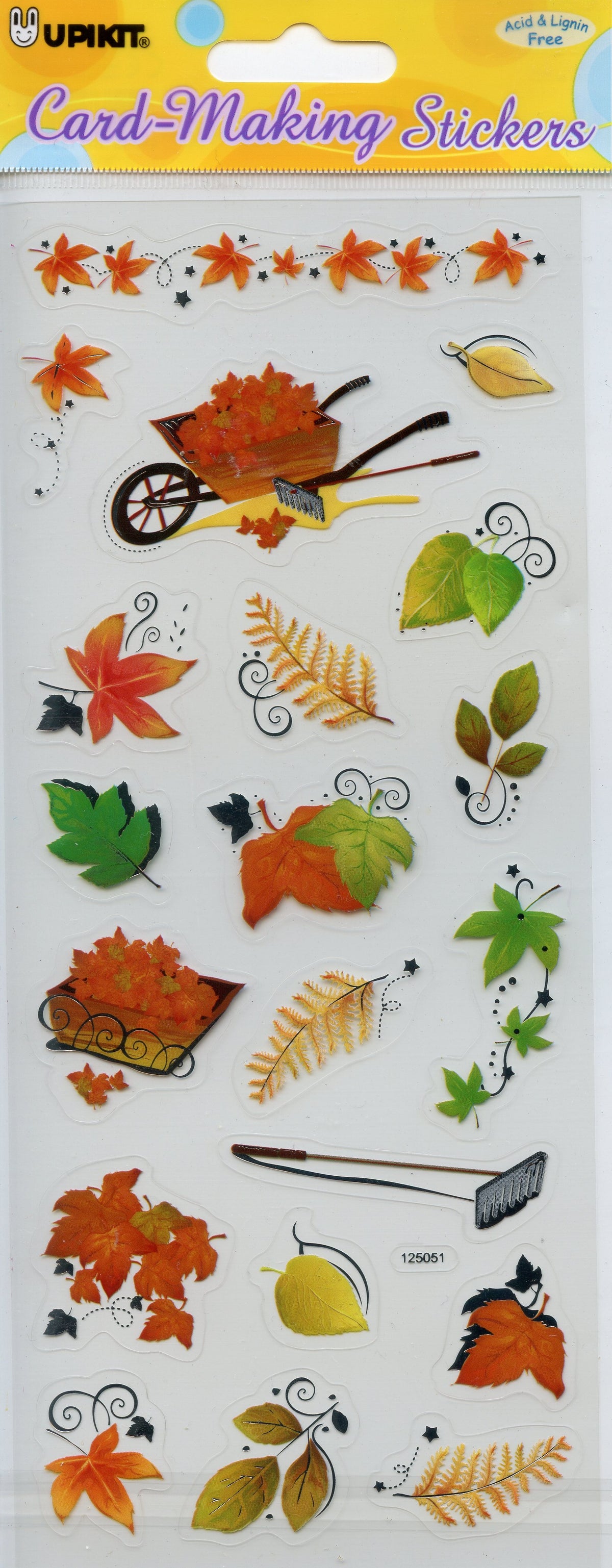 Autumn Theme - Transparent Stickers  - Craft Stickers 20 pk