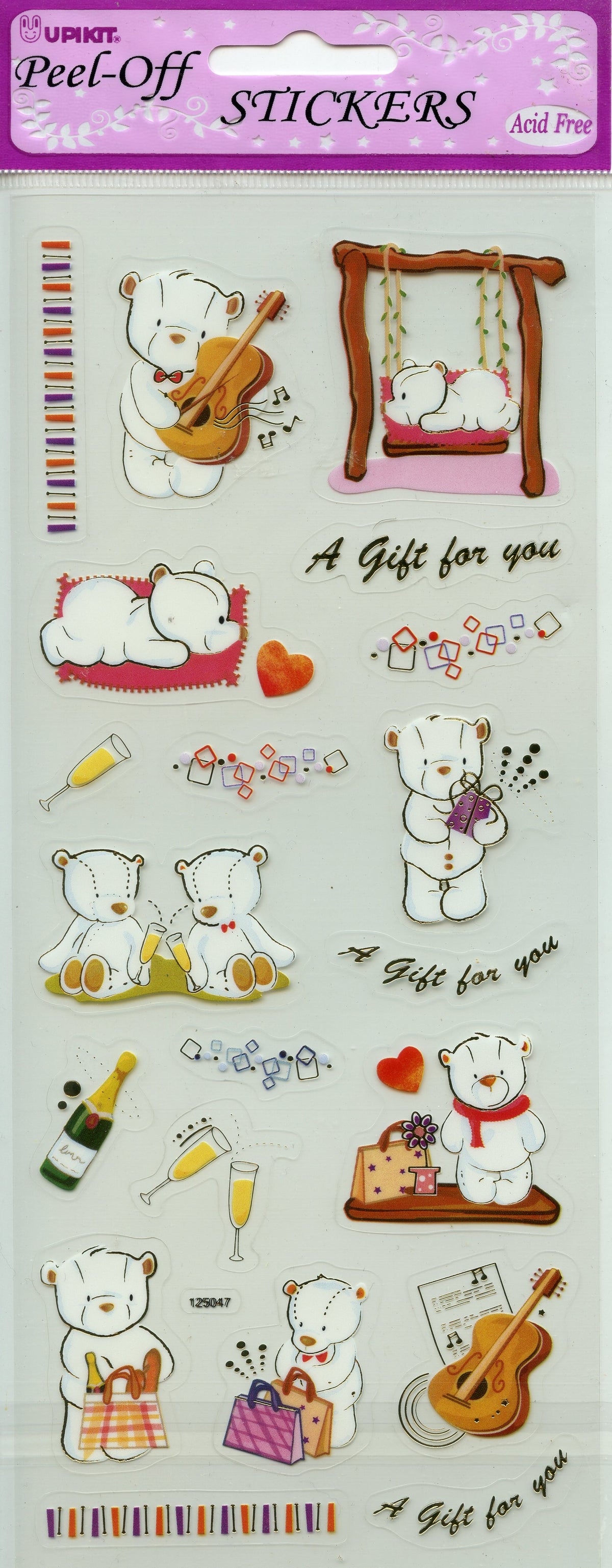 Teddy Bear Theme - Transparent Stickers  - Craft Stickers 20 pk