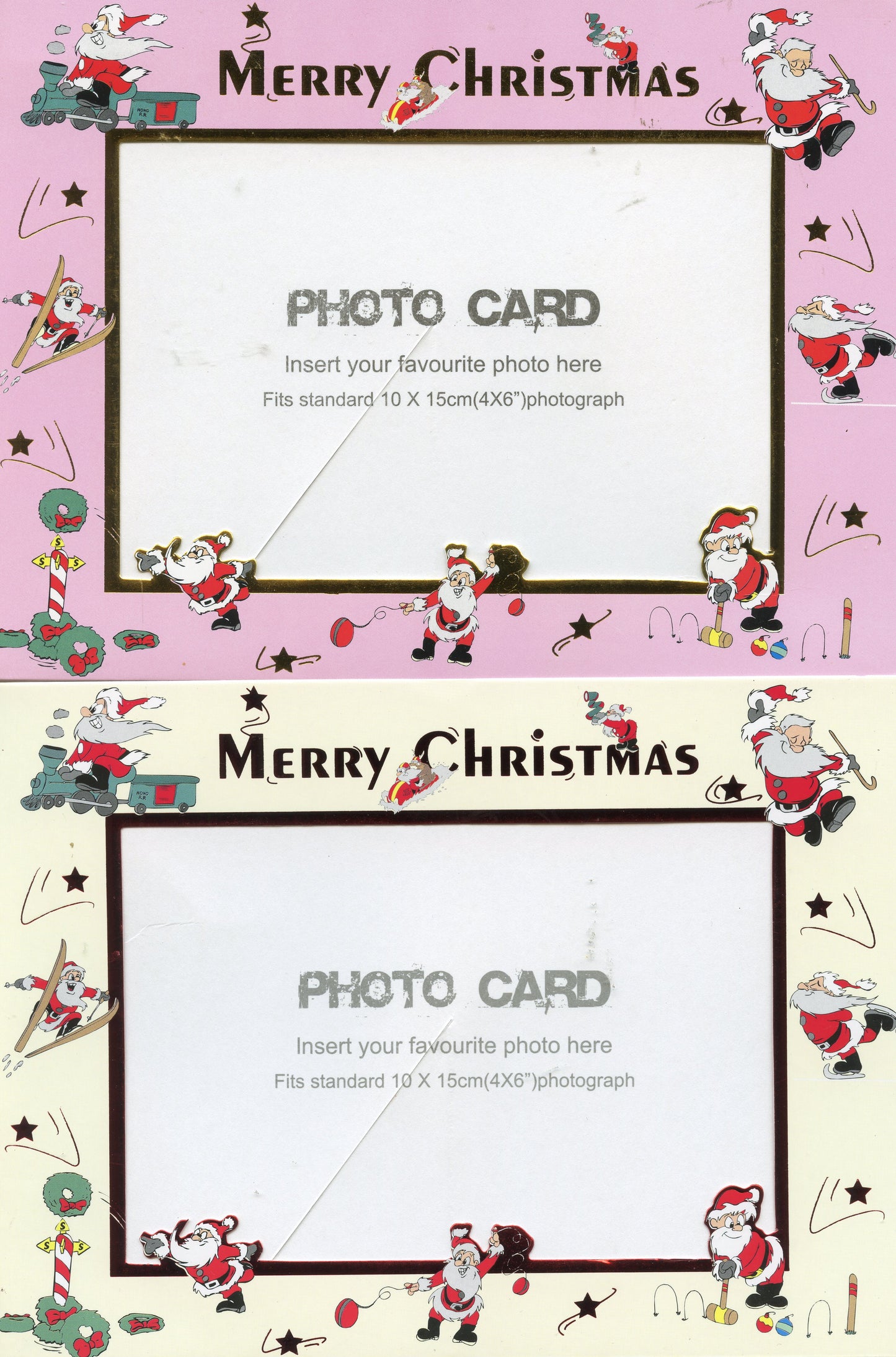 Christmas Photo Frame Cards - 2 Designs - 8pk - Pack #1BB