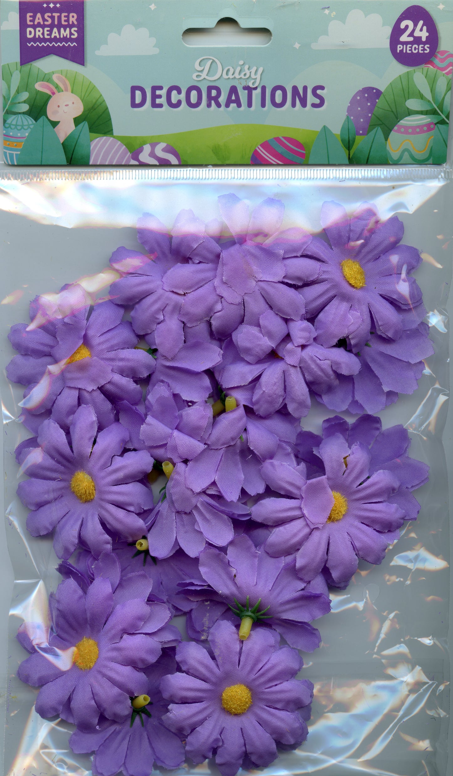 Easter Dreams - Daisy Decorations - Purple - 50mm - 24pcs