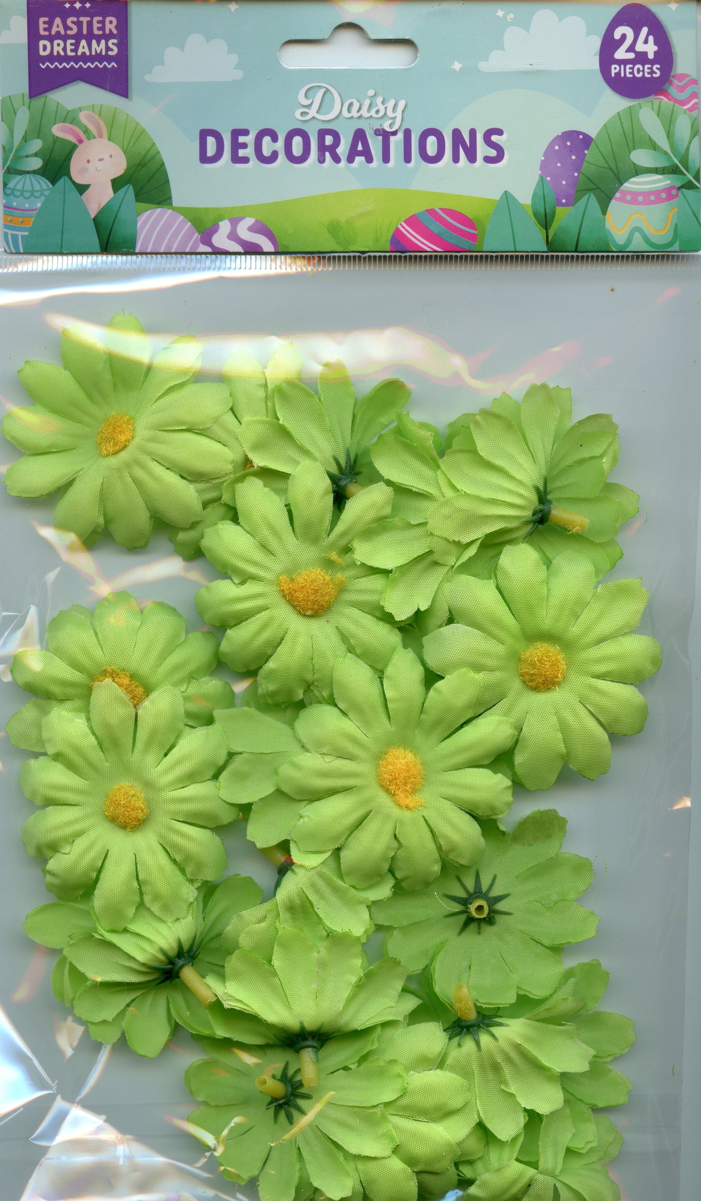 Easter Dreams - Daisy Decorations - Lime - 50mm - 24pcs