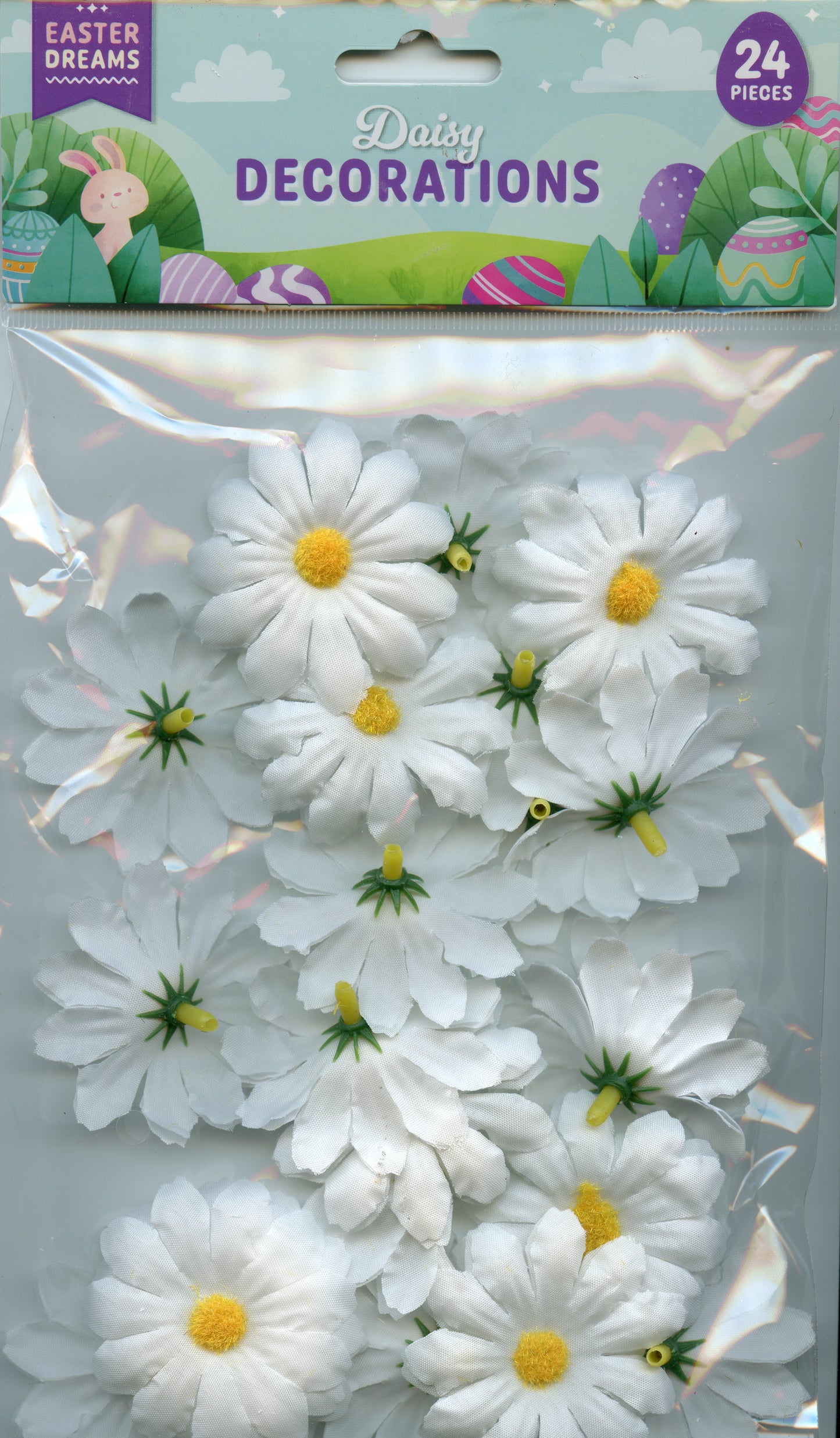 Easter Dreams - Daisy Decorations - White - 50mm - 24pcs