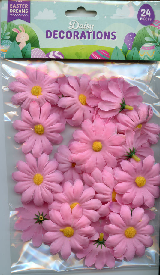 Easter Dreams - Daisy Decorations - Pink - 50mm - 24pcs