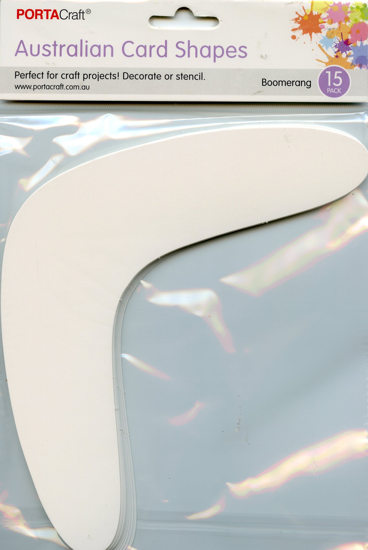 Australian Card Shape - Boomerang - 15 pack