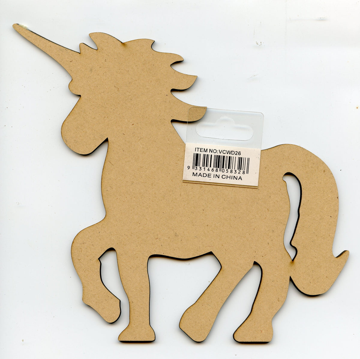 Unicorn Wood Cutout - 1 Pc - 200x180mm
